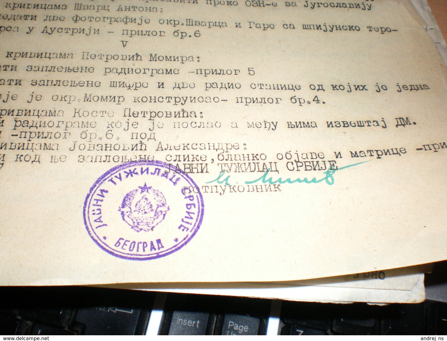 Optuznica za cetnicke zlocine i saradnike okupatora,Indictment for Chetnik Criminals and collaborators of the occupiers