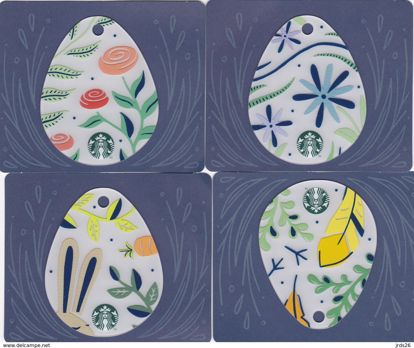 4 Gift Cards  - - -  Starbucks Germany  - - -  Easter Eggs 6148 - Cartes Cadeaux