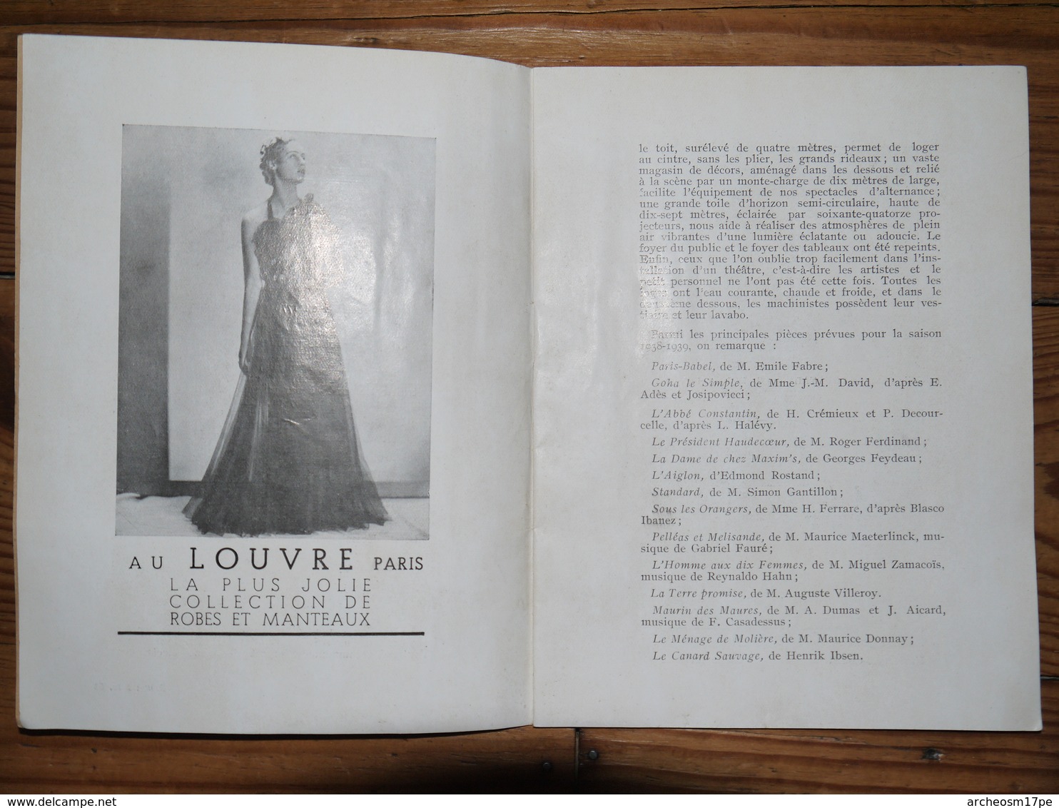 Album Programme Théâtre National De L'Odéon Paris Paul Abram Comédie Abbé Constantin 1938 Michèle Michel Bourdel Courtal - Autres & Non Classés