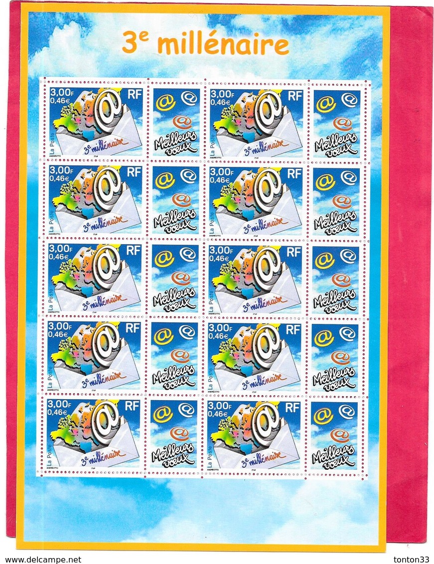 FEUILLET De 10 Timbres Neufs Non Plié 3ème Millénaire N°3365 Année 2000 - - Neufs