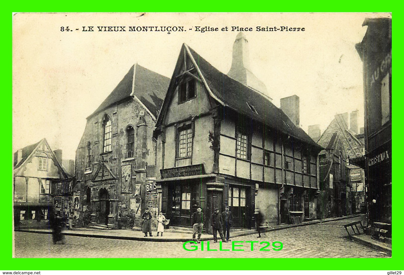 MONTLUÇON (03) - ÉGLISE ET PLACE SAINT-PIERRE - TRÈS ANIMÉE - CIRCULÉE EN 1909 - - Montlucon