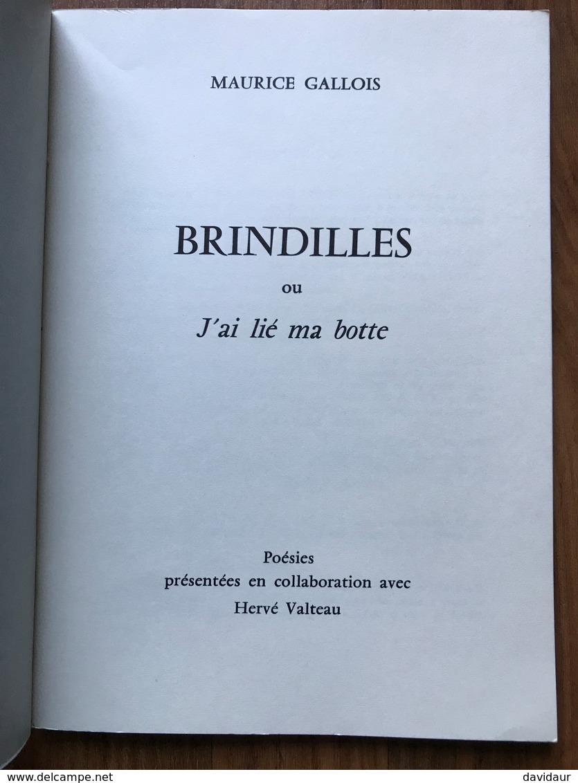 Maurice Gallois - Brindilles Ou J'ai Lié Ma Botte - Auteurs Français