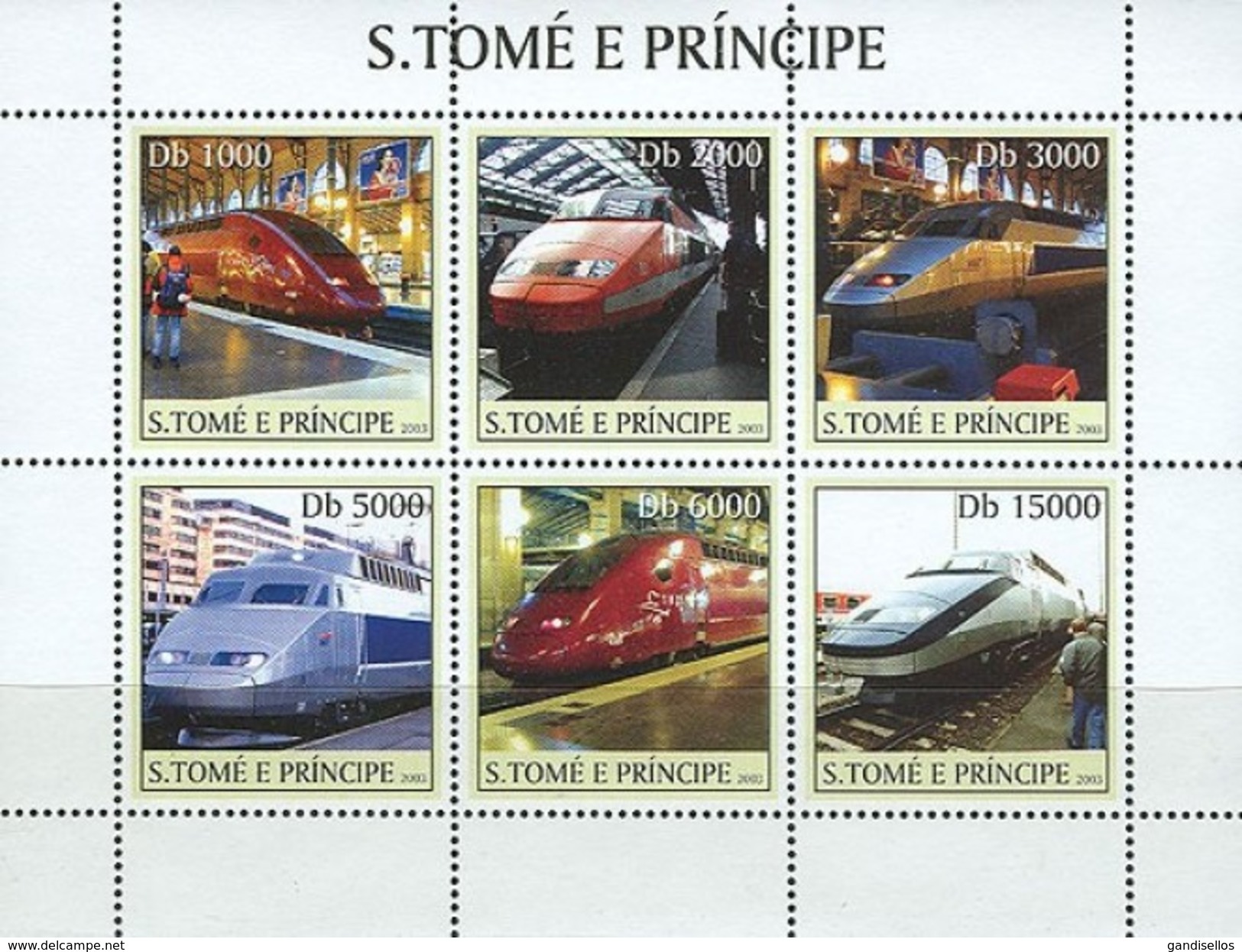 SAO TOME E PRINCIPE 2003 SHEET TRAINS TRENES St3103 - Sao Tome Et Principe