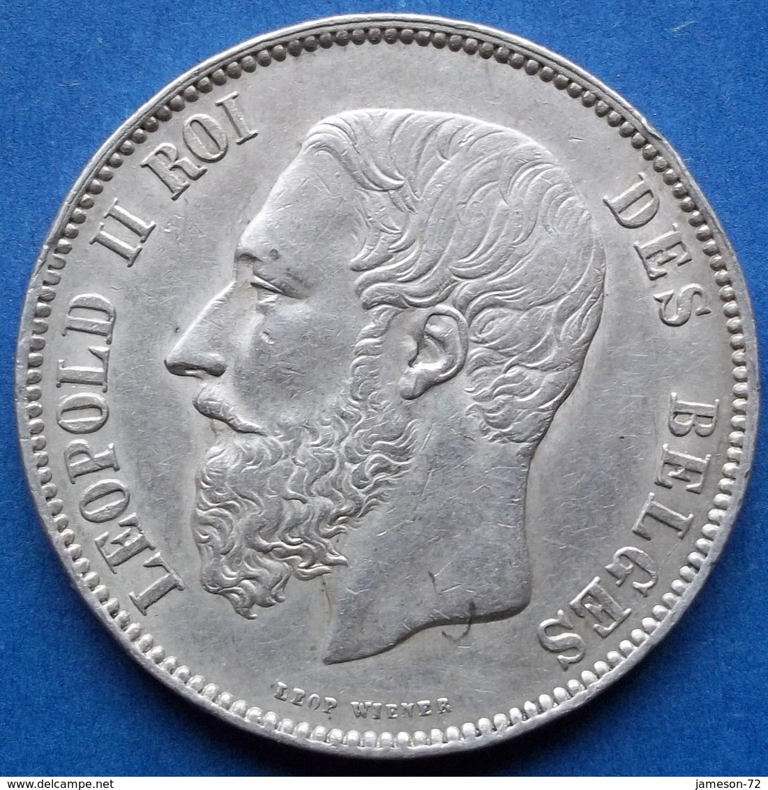 BELGIUM - Silver 5 Francs 1873 KM# 24 Leopold II (1865-1909) - Edelweiss Coins - 5 Francs