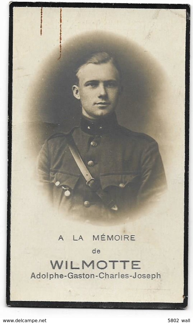 AYWAILLE : Souvenir Pieux De Adolphe-Gaston-Charles WILMOTTE SLt D'Artillerie à Cheval, Mort Pour La Patrie Le 4/06/1918 - Overlijden