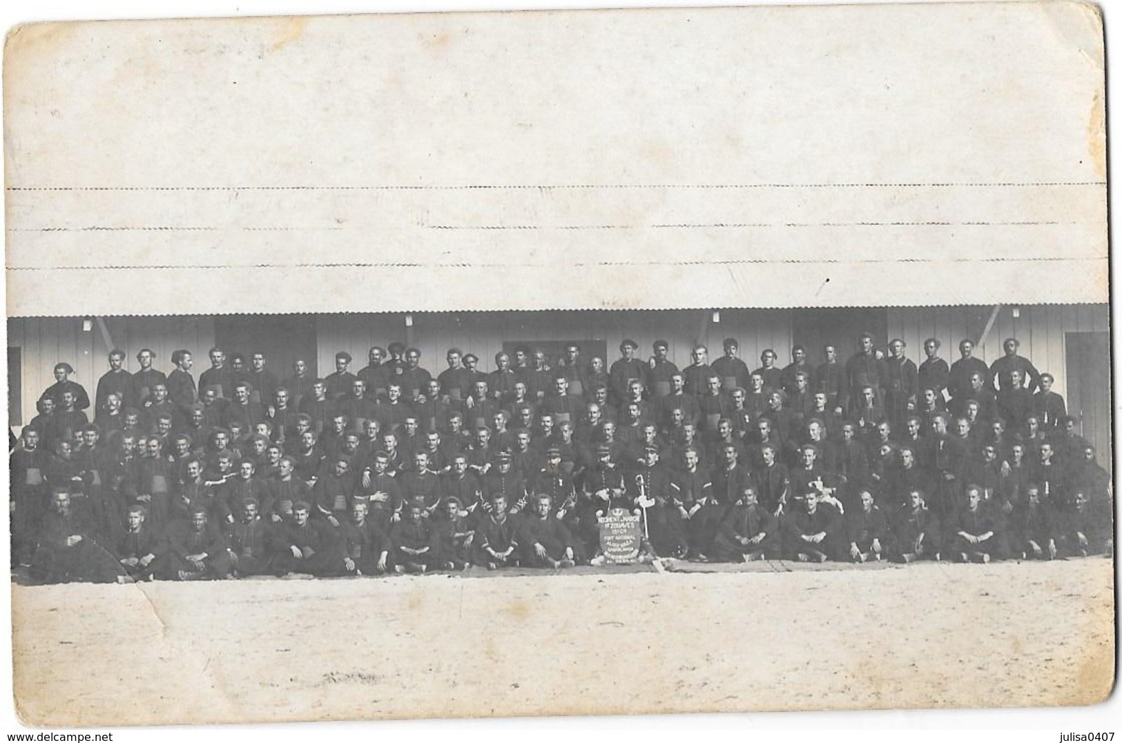 FORT NATIONAL  (Algérie) Carte Photo Groupe Du Régiment De Marche Du 1er Zouaves - Autres & Non Classés