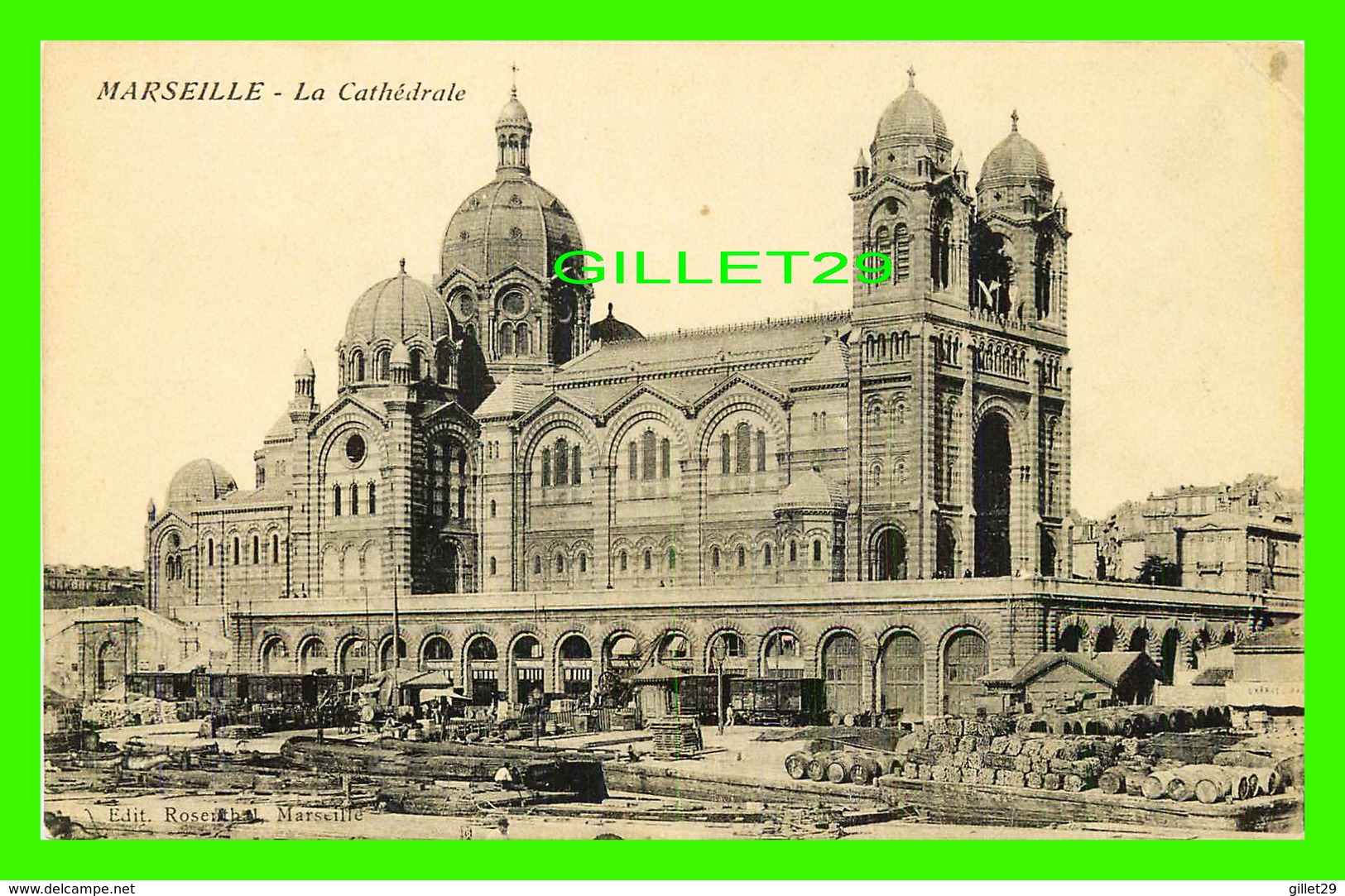 MARSEILLE (13) - LA CATHÉDRALE ET LE MARCHÉ ANIMÉE - ÉDITION ROSENTHAL - - Non Classés