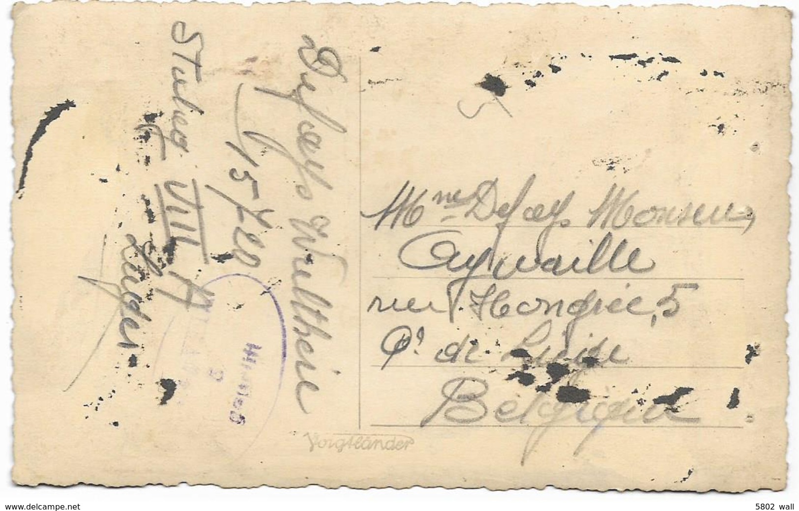AYWAILLE : Photo-carte Avec 3 Prisonniers Belges Au Stalag VIIIA - Cachet Du Stalag Au Verso - Aywaille