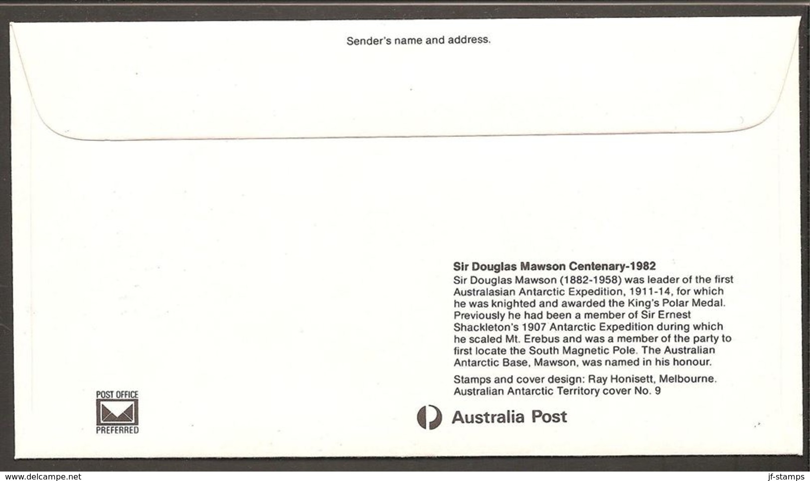 1983. SIR DOUGLAS MAWSON CENTENARY. 75 C. FDC -2 MAR 1983. (Michel 54) - JF120083 - Lettres & Documents