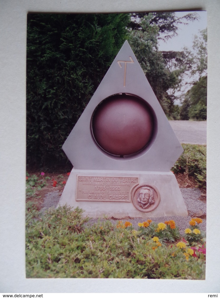 95 SAINT-MARTIN-du-TERTRE Monument Claude CHAPPE Inventeur Du Sémaphore - Saint-Martin-du-Tertre