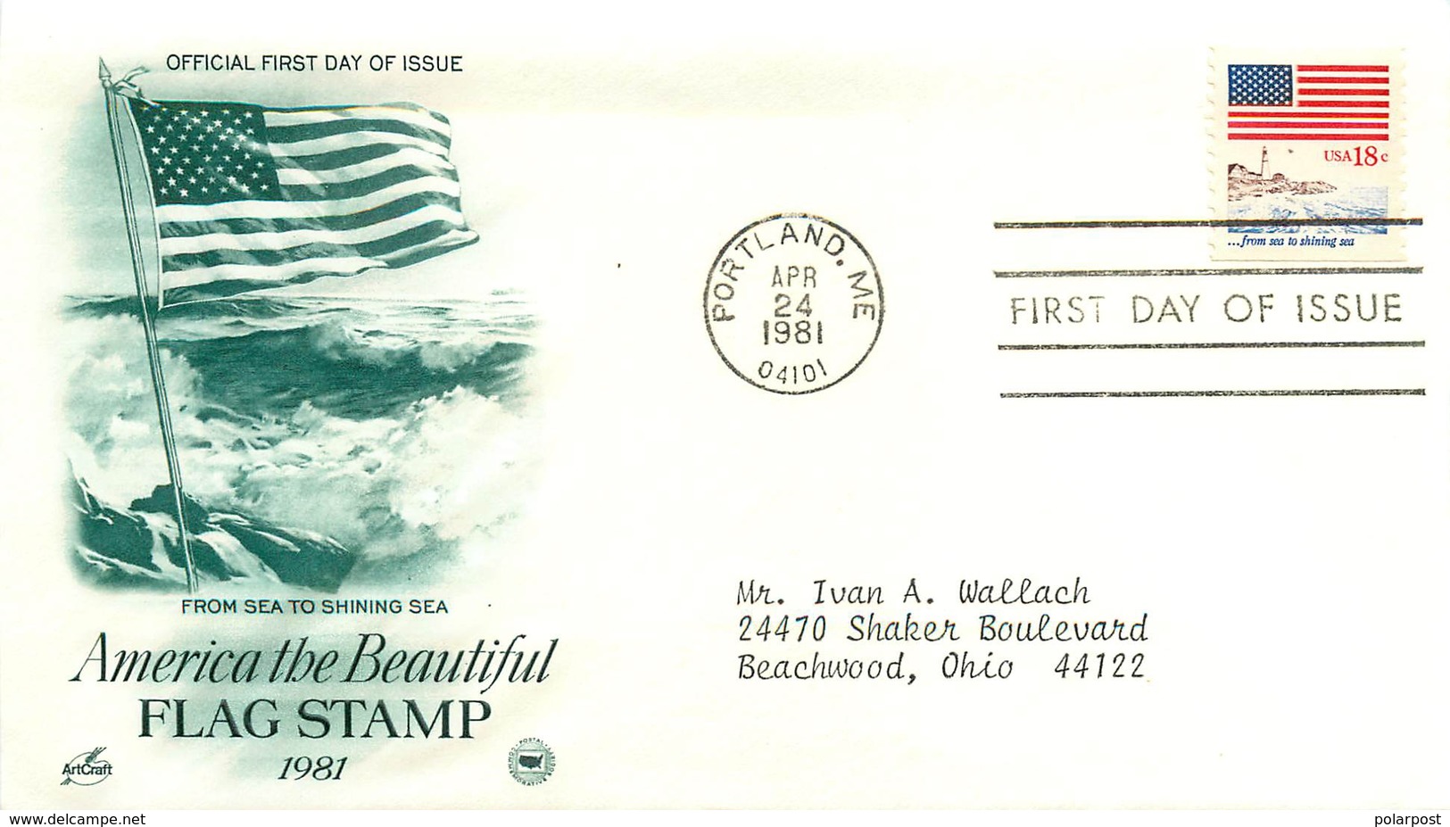 GG USA 1981 1464 US Flag. Lighthouse - Enveloppes