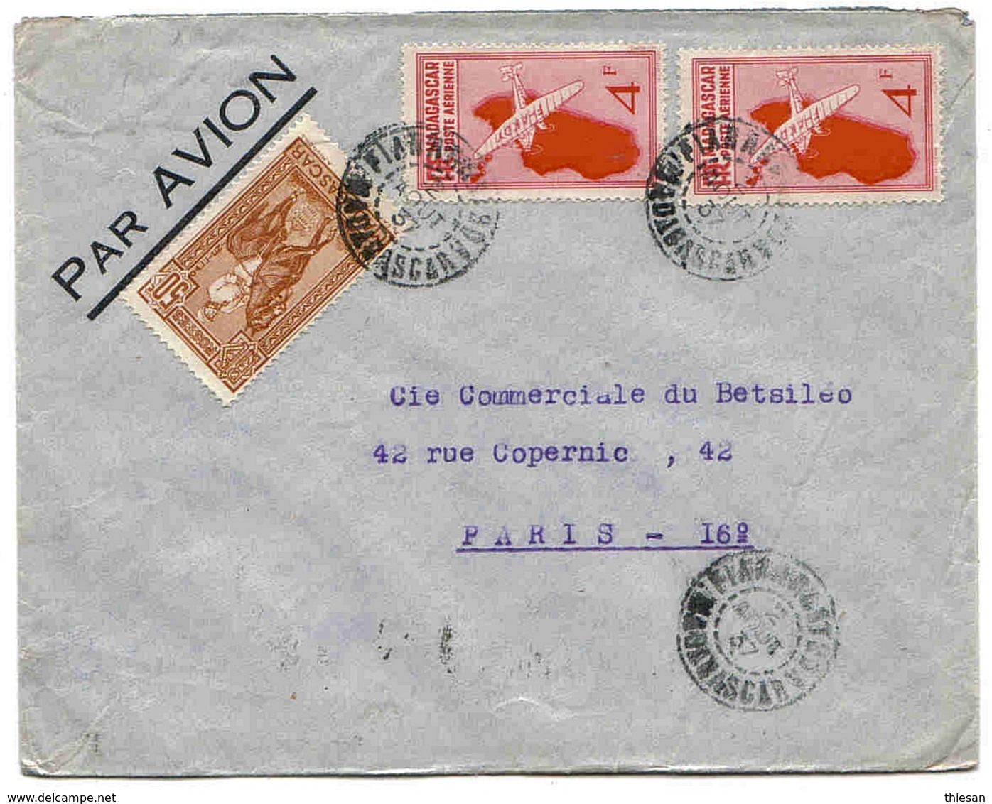 Madagascar Lettre  Avion Airmail Cover Fianarantsoa 37 - Lettres & Documents