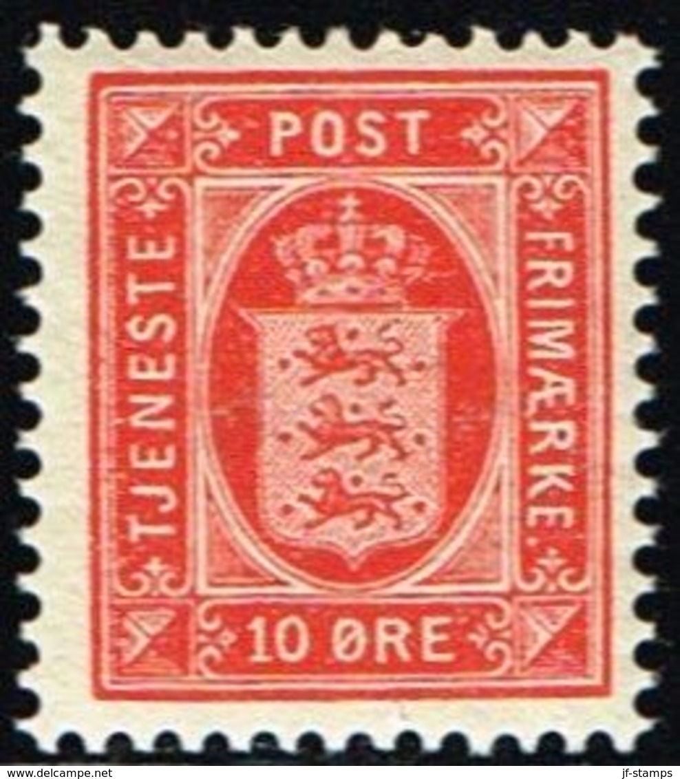 1911. Officialt. 10 Øre Brik Red. Perf. 12 3/4, Wm. New Crown. (Michel D10b) - JF158572 - Officials