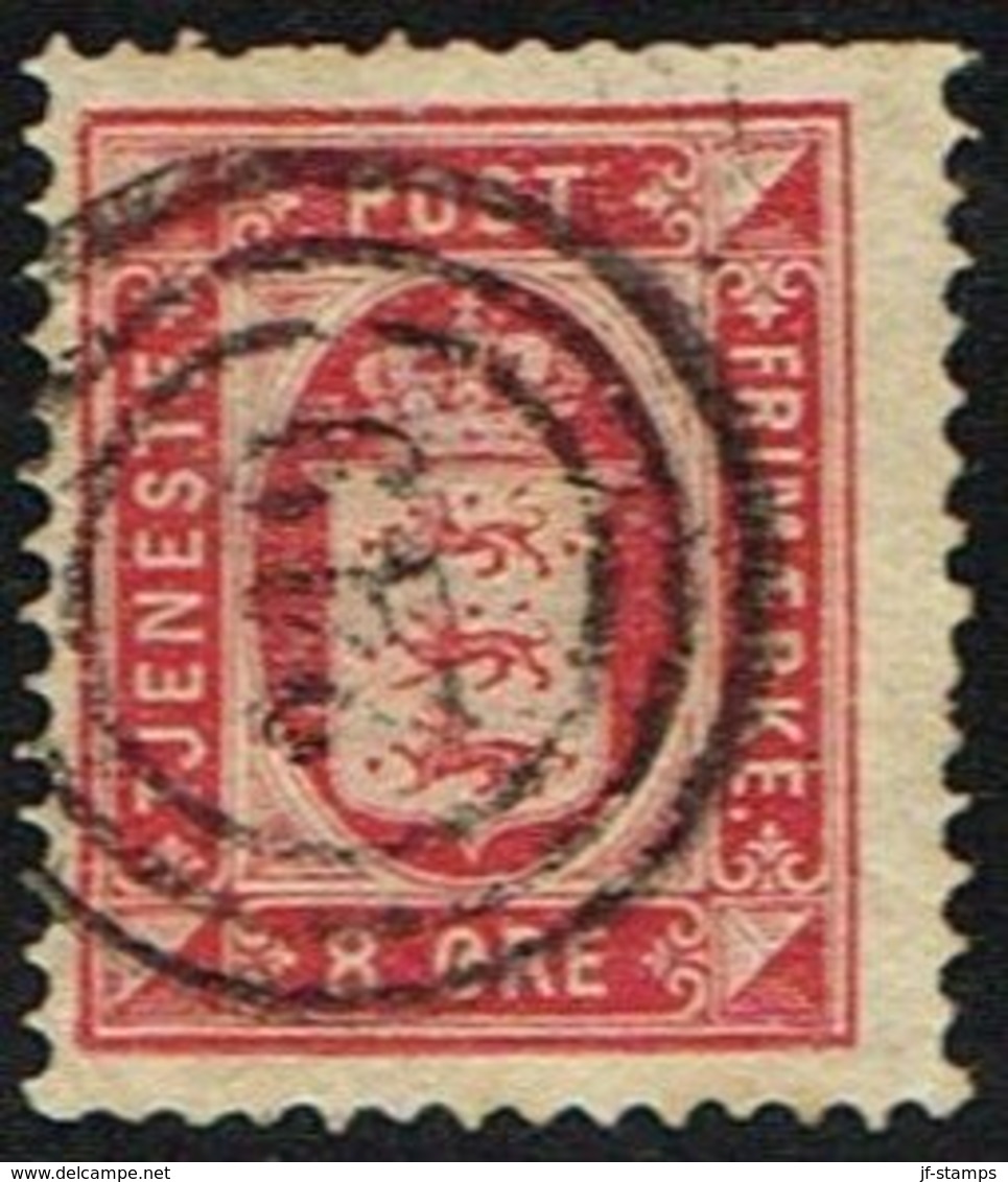 1875. Official. 8 Øre Rosa. Perf. 14x13½ 249 ASAA (Michel D6YA) - JF158719 - Officials