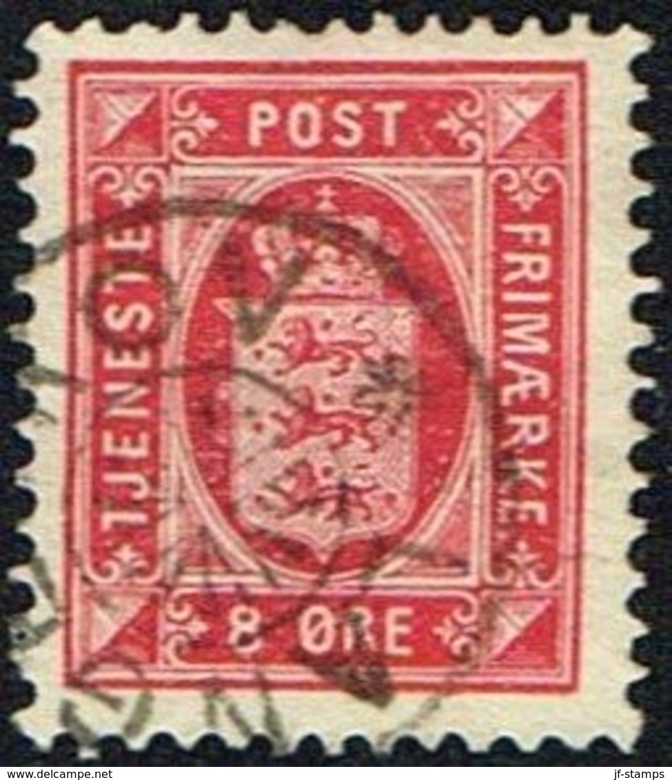 1899. Official. 8 Øre Rosa. Perf. 12½ LANGESKOV (Michel D6YB) - JF160907 - Service