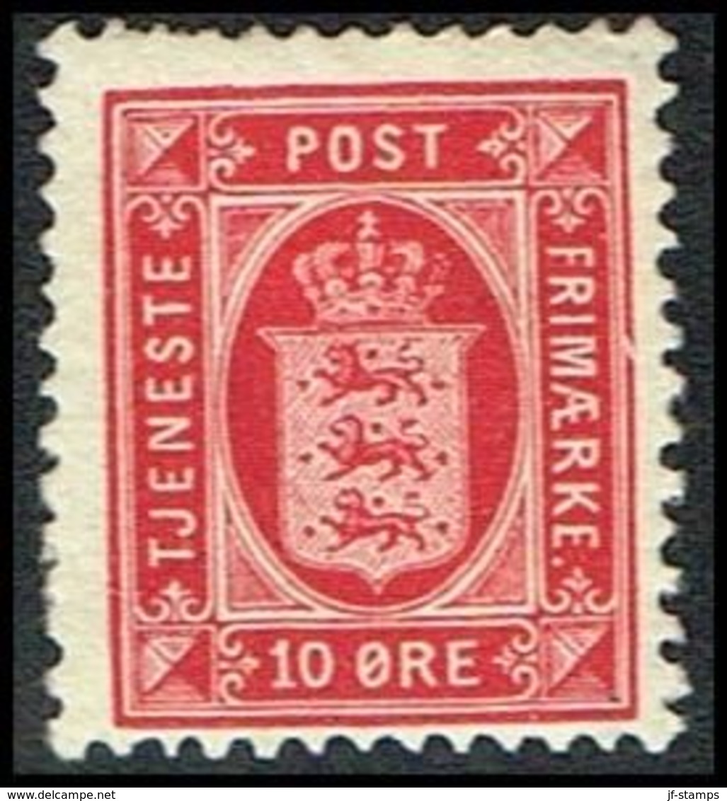 1911. Officialt. 10 Øre Red. Perf. 12 3/4, Wm. New Crown. (Michel D10A) - JF309682 - Officials