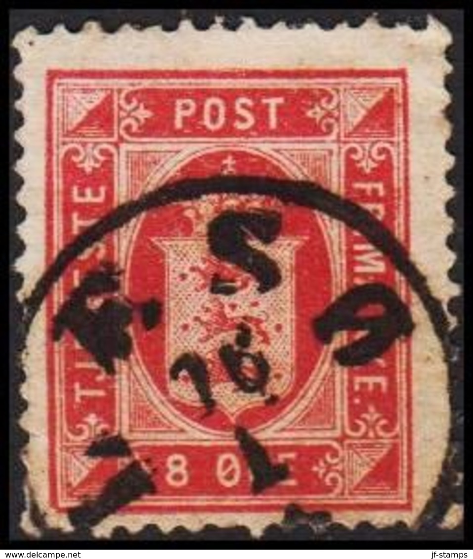 1875. Official. 8 Øre Rosa. Perf. 14x13½ ANTIQUA LÆSØ 16 1. (Michel D6YA) - JF317339 - Officials