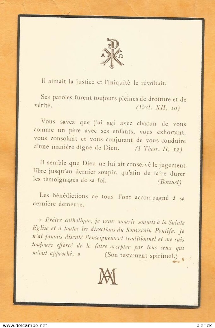 IMAGE GENEALOGIE FAIRE PART AVIS DECES CARTE MORTUAIRE CHANOINE SAINT MEDARD CURE MARIEN LAURENT 1863 1932 - Décès