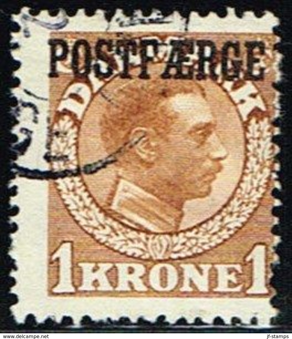 1919. Parcel Post (POSTFÆRGE). Chr. X. 1 Kr. Brown. Scarce Stamp. Only 26.000 Issued. (Michel PF4) - JF158779 - Paquetes Postales