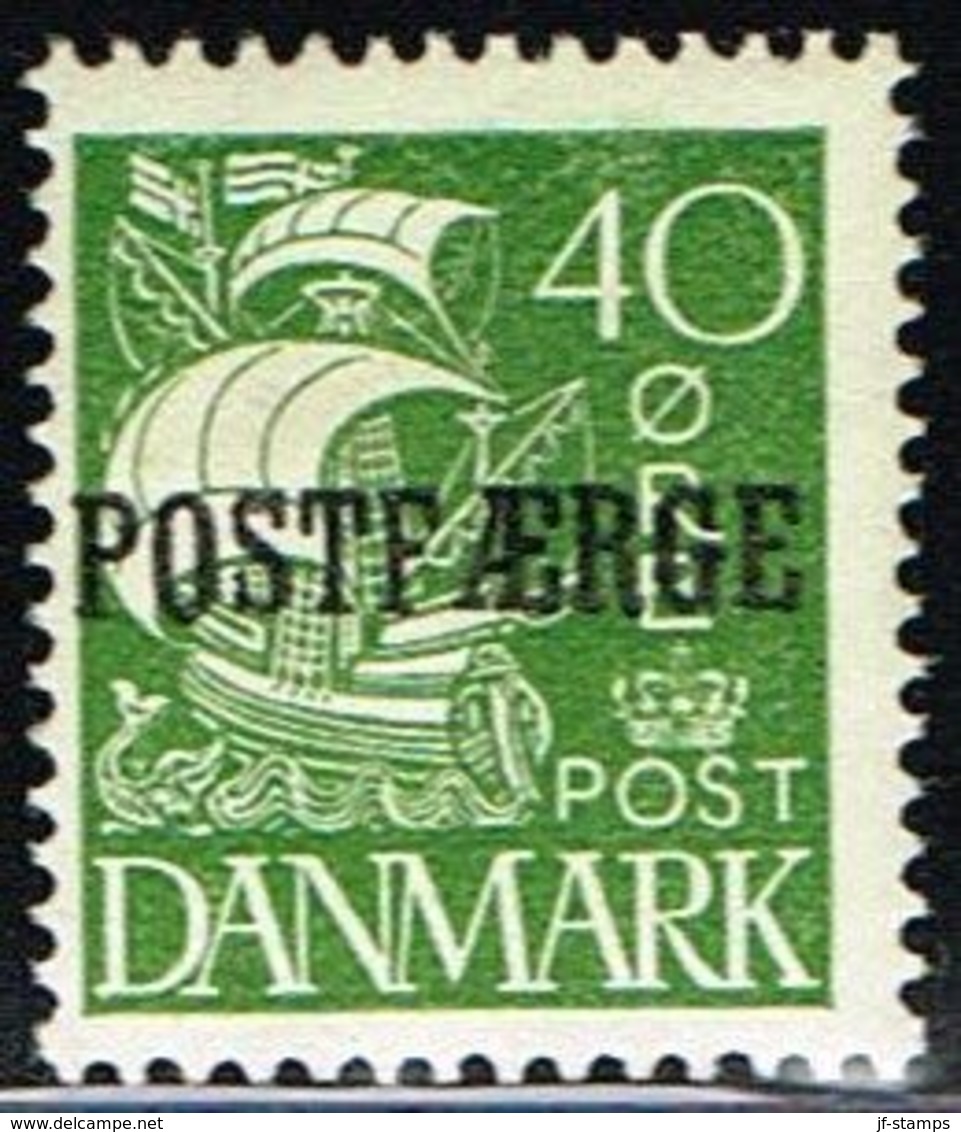 1927. Parcel Post (POSTFÆRGE). Karavel. 40 Øre Green. (Michel PF14) - JF158792 - Paketmarken