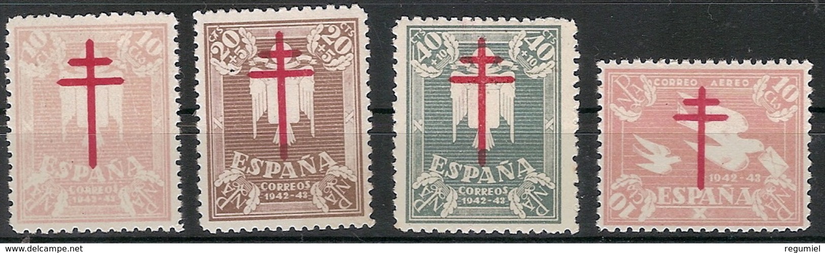 España 0957/960 (*) Tuberculosos. 1942. Sin Goma - Nuevos