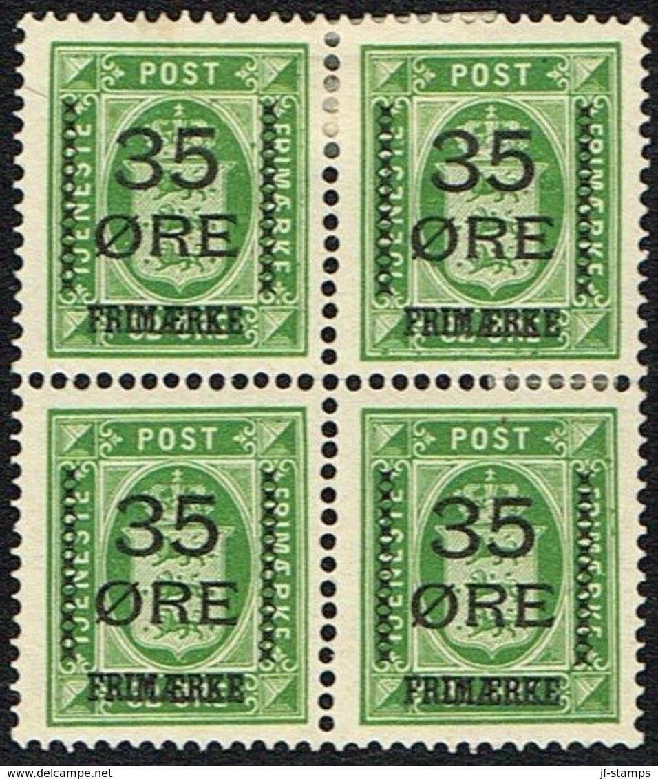 1912. Surcharge. 35 Øre On 32 Øre Green Official Stamp. One Stamp Never Hinged. (Michel 62) - JF168331 - Unused Stamps