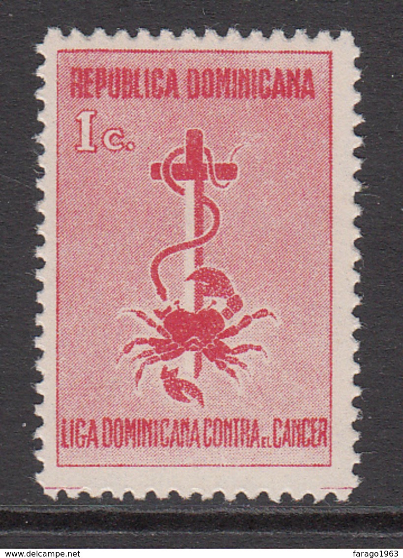 1952 Dominican Republic Dominicana Cancer Health M Lightly Hinged - Dominicaine (République)