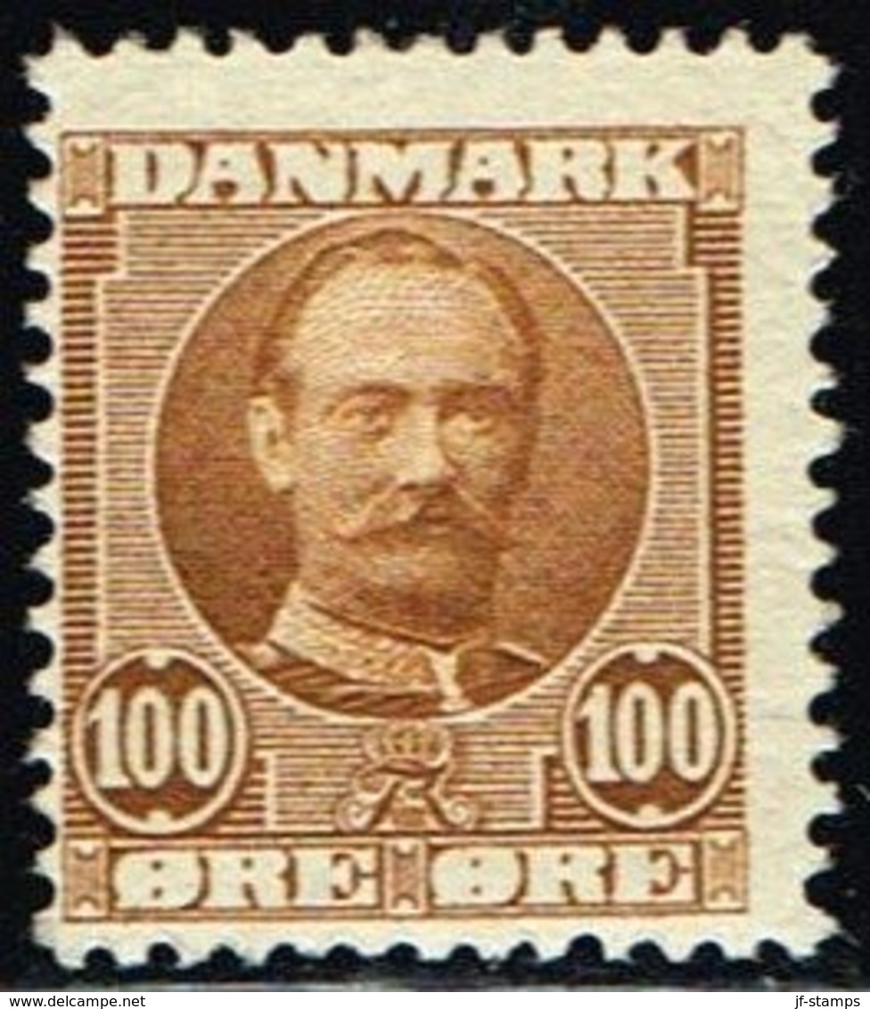 1907. King Frederik VIII. 100 Øre Olive-brown (Michel 59) - JF158597 - Nuovi
