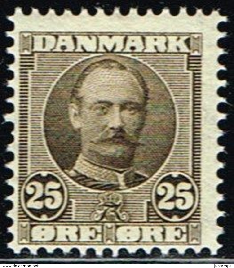 1907. King Frederik VIII. 25 Øre Grey-brown (Michel 56) - JF158598 - Ongebruikt