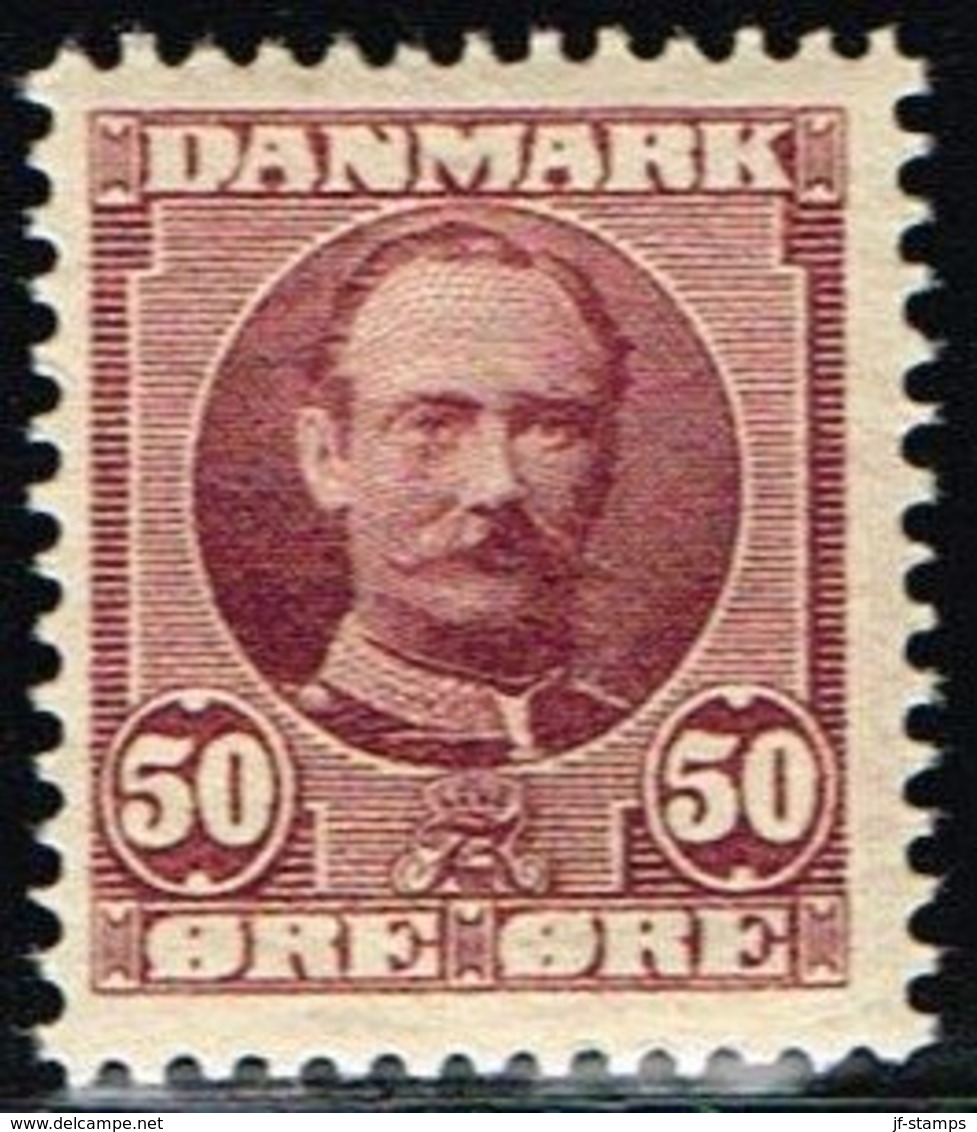 1907. King Frederik VIII. 50 Øre Red-lilac (Michel 58) - JF158599 - Unused Stamps