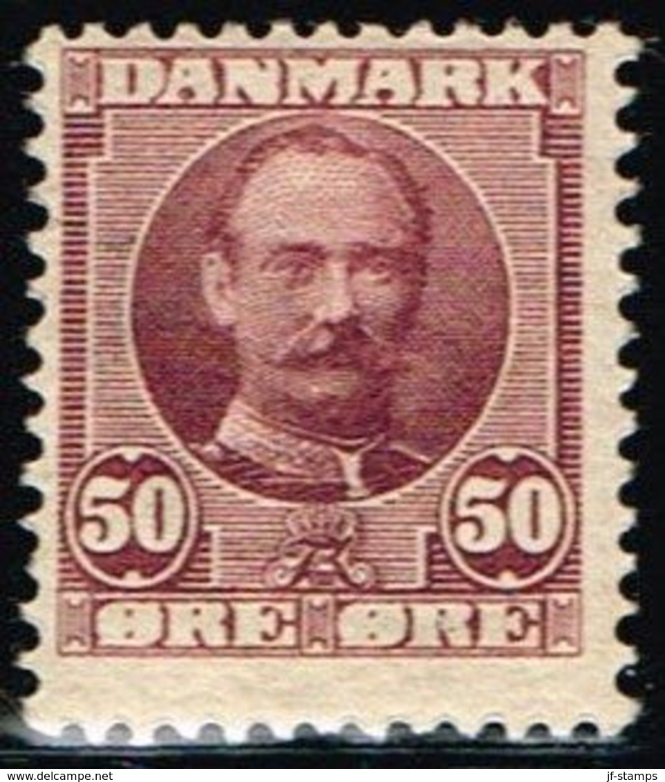 1907. King Frederik VIII. 50 Øre Red-lilac (Michel 58) - JF158600 - Unused Stamps