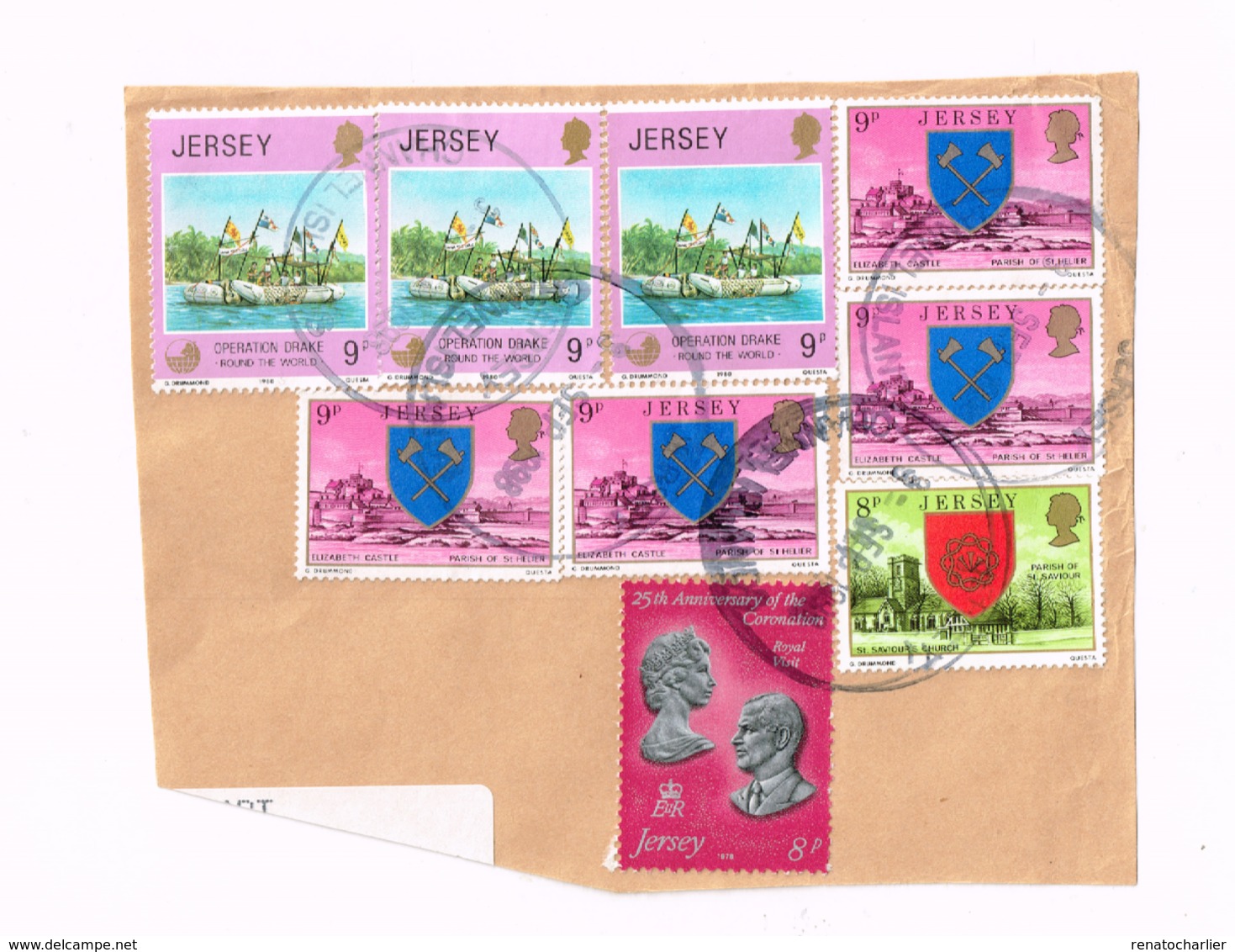 Lot De Timbres Sur Fragment. - Jersey