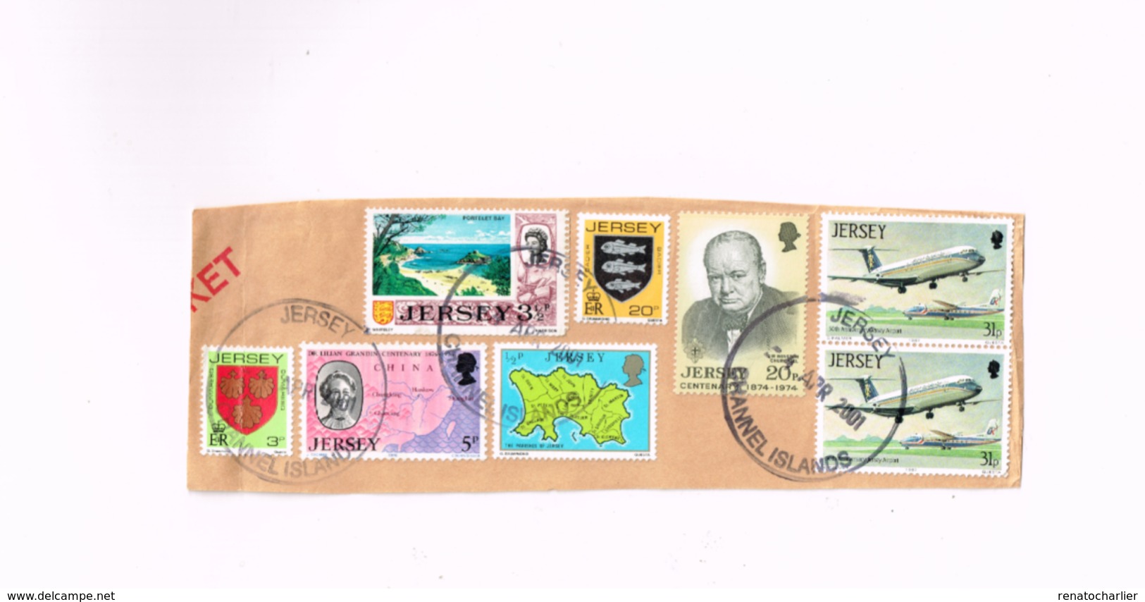 Lot De Timbres Sur Fragment. - Jersey