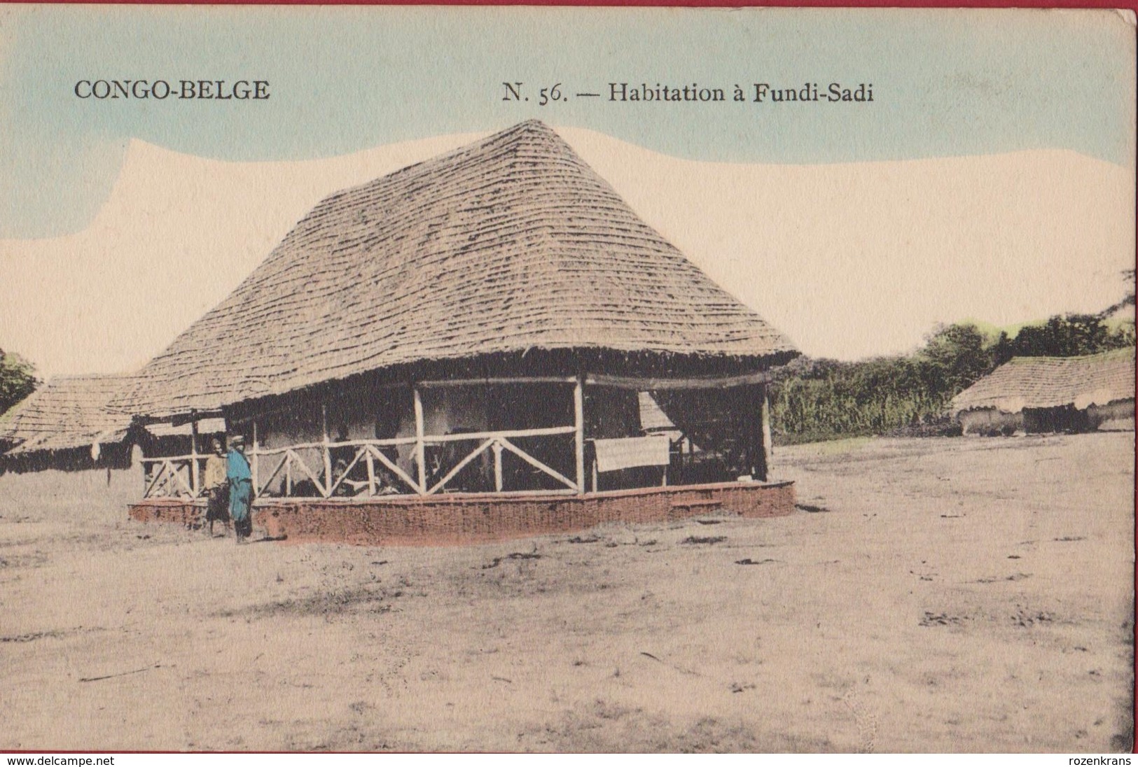 Belgisch Congo Belge Habitation A Fundi Sadi Animee Afrique Africa Ethnic Ethnique - Congo Belge