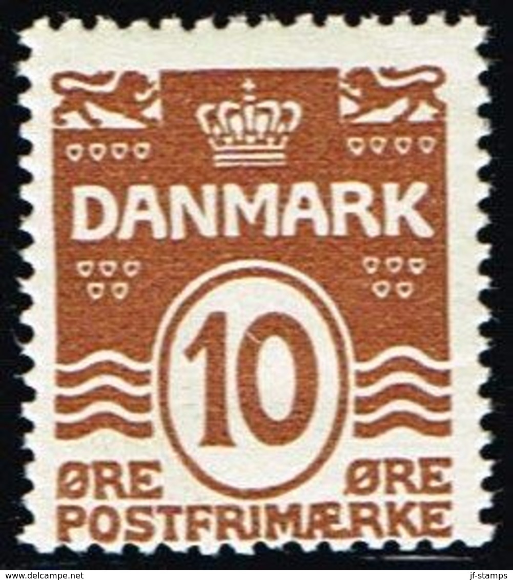 1930. Numeral. 10 Øre Redbrown (Michel 184 (AFA 185a)) - JF158560 - Ungebraucht