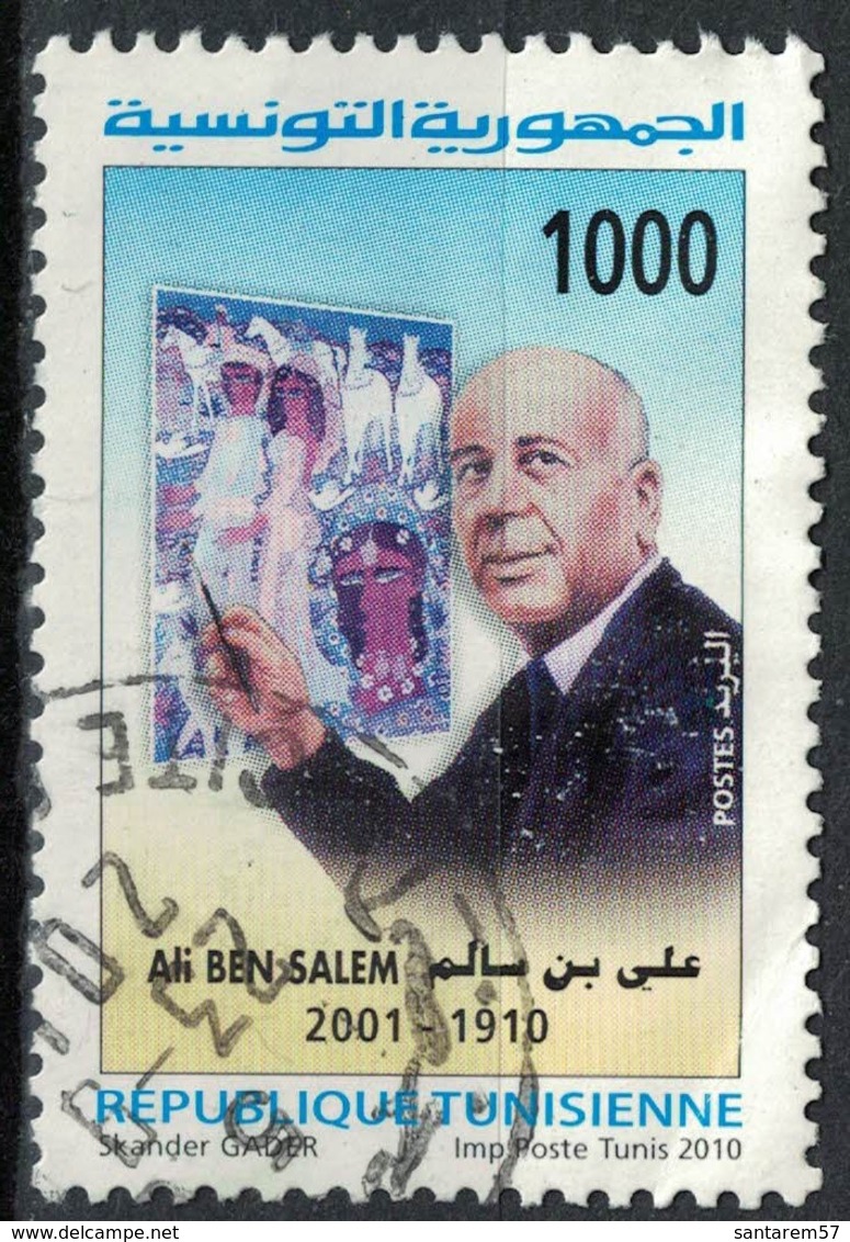 Timbre Oblitéré Used Stamp TUNISIE Personnages Célèbres Tunisiens  Ali Ben Salem 1000 TUNISIA 2010 WNS N° TN024.10 - Tunisia