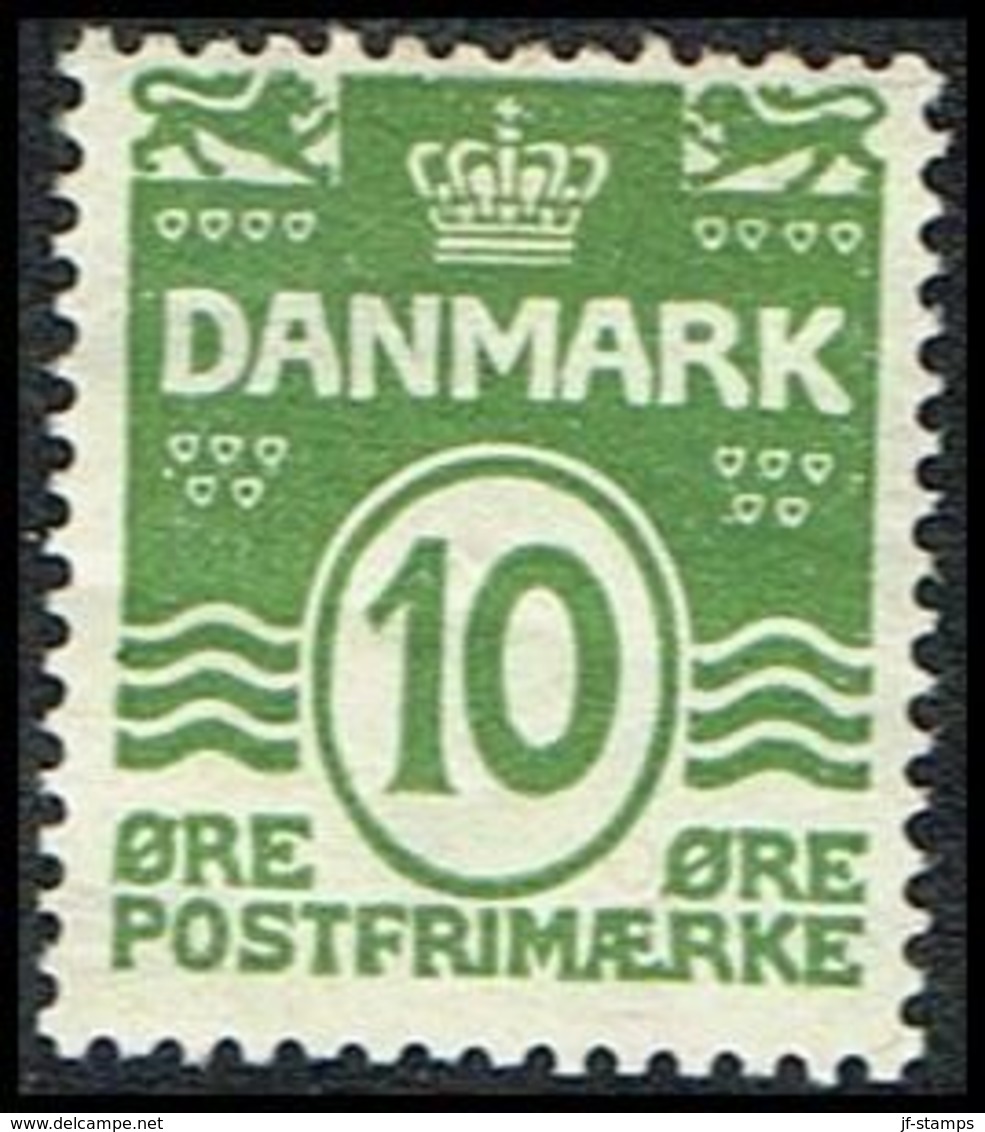 1921. Numeral. 10 Øre Green (Michel 120) - JF309742 - Unused Stamps