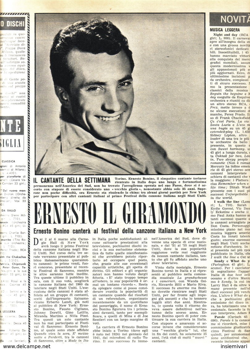 (pagine-pages)ERNESTO BONINO  Gente1960/10. - Altri & Non Classificati