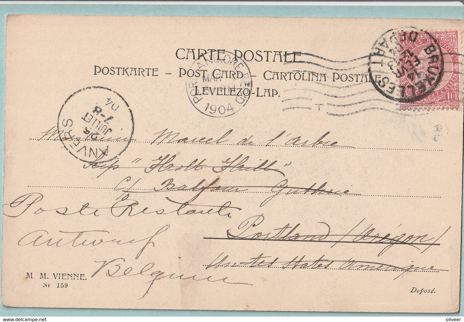 No 56-58 Op 3 Kaarten Naar Scheepsbemanning Portland-Oregon + Retour Poste Restante - 1893-1900 Fine Barbe