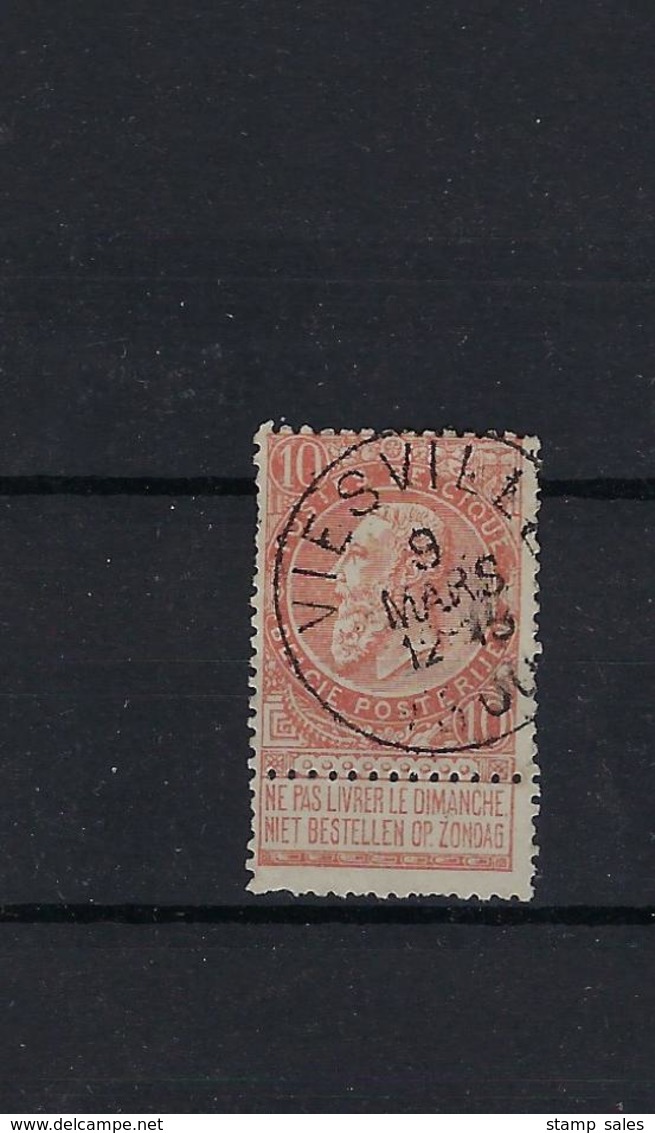 N°57 (ntz) GESTEMPELD Viesville COBA € 8,00 - 1893-1900 Fine Barbe