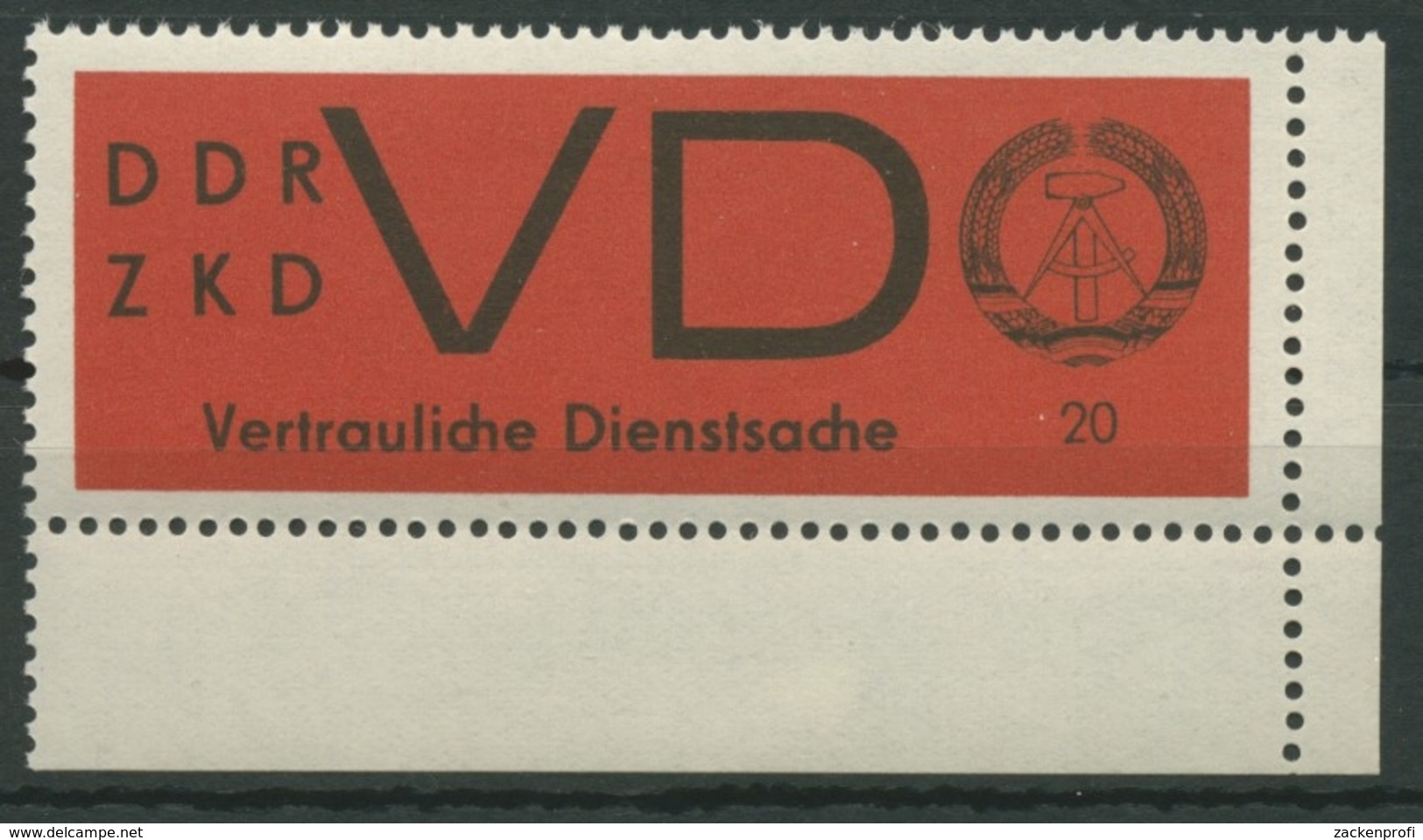 DDR 1965 Für Vertrauliche Dienstsachen 3 X Ecke Unten Rechts Postfrisch - Autres & Non Classés