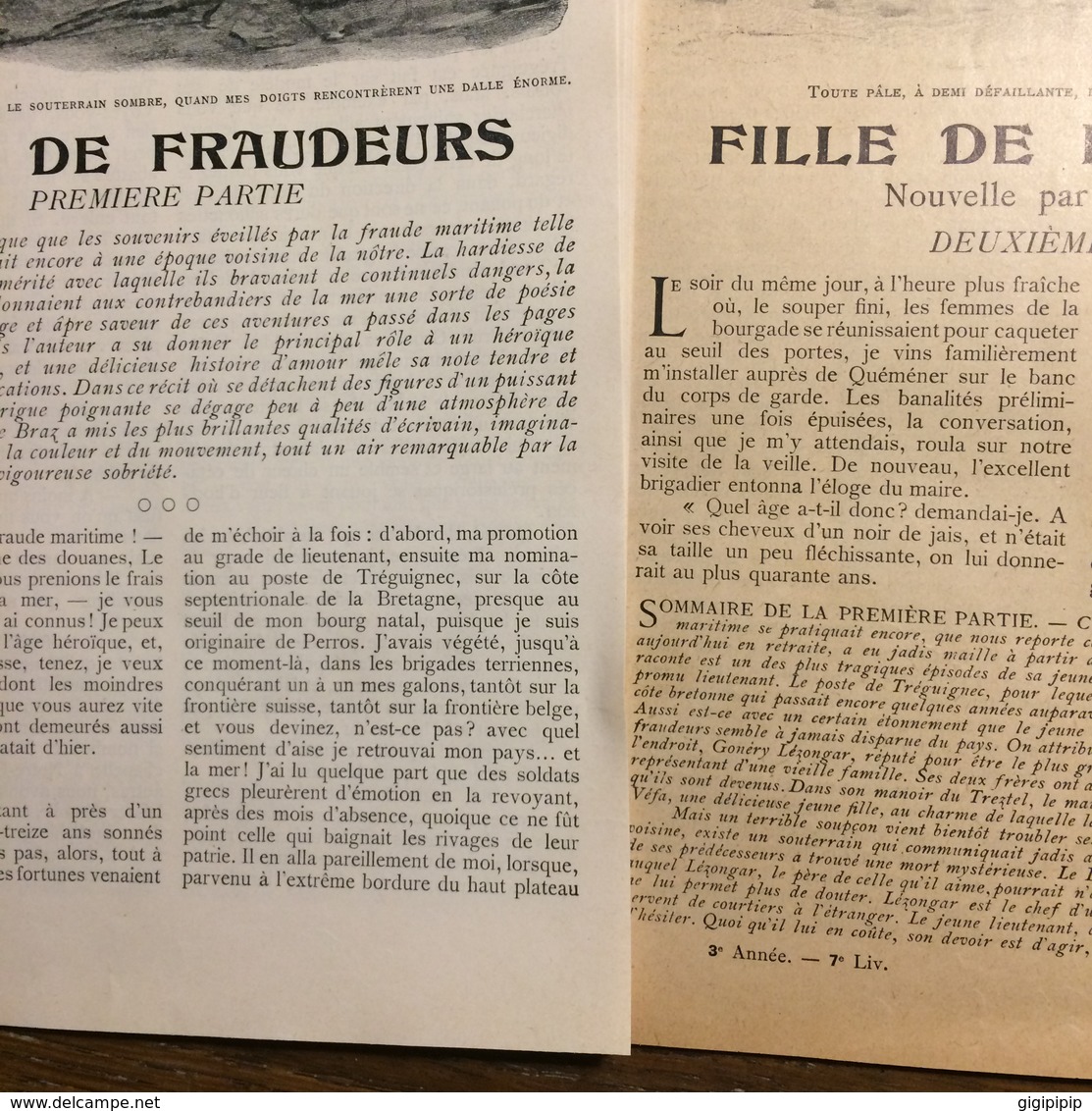 1901 DOCUMENT FILLE DE FRAUDEURS NOUVELLE A LE BRAZ TREGUIGNEC QUEMENER - Collections