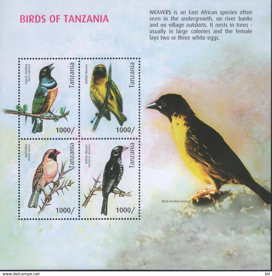 Tanzania- Birds Of Tanzania (MS) - Tanzanie (1964-...)