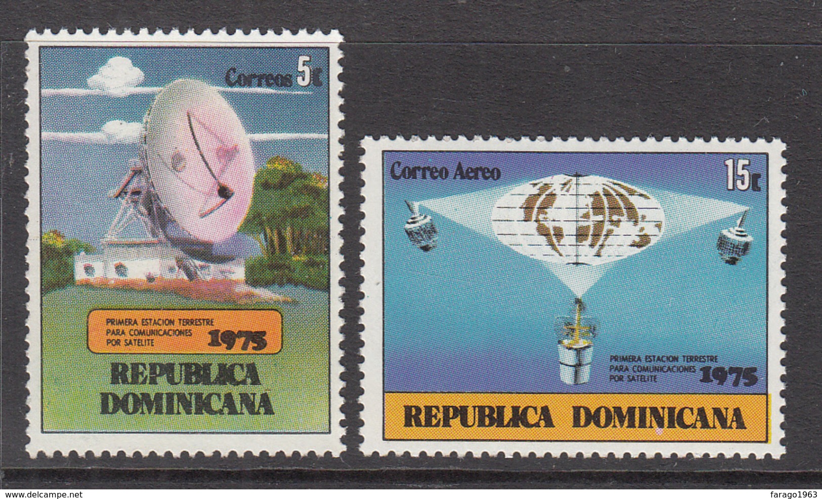 1975 Dominican Republic Satellite Complete Set Of 2 MNH - Dominicaine (République)