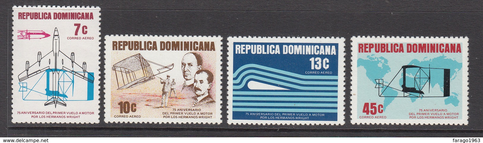 1978 Dominican Republic   Wright Brothers Aviation  Complete Set Of 4 MNH - Dominicaine (République)