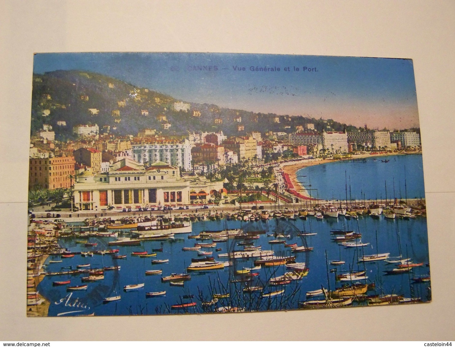 F4  CANNES La Croisette Et Le Mont Chevalier  Vue Generale Du Port  2 CARTES - Cannes