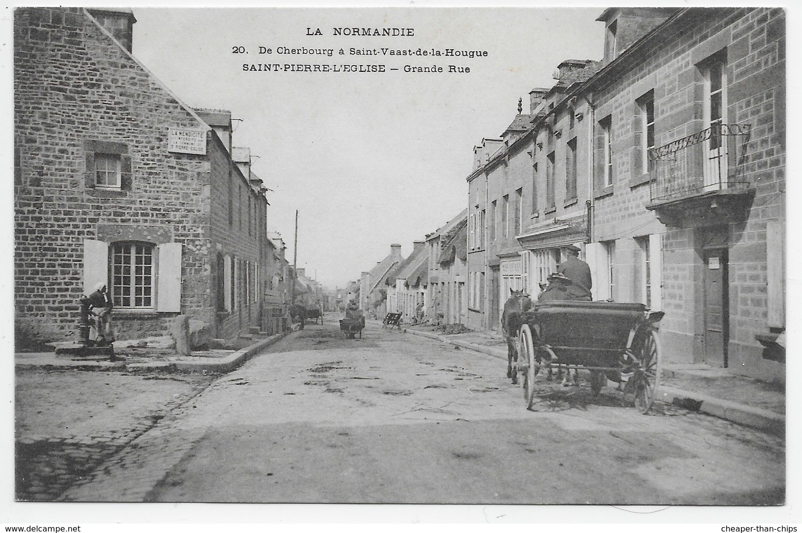 La Normandie - De Cherbourg A Saint-Vaast-de-la-Hougue 20 - Saint-Pierre-Eglise - Grande Rue - Dos Simple - Saint Pierre Eglise