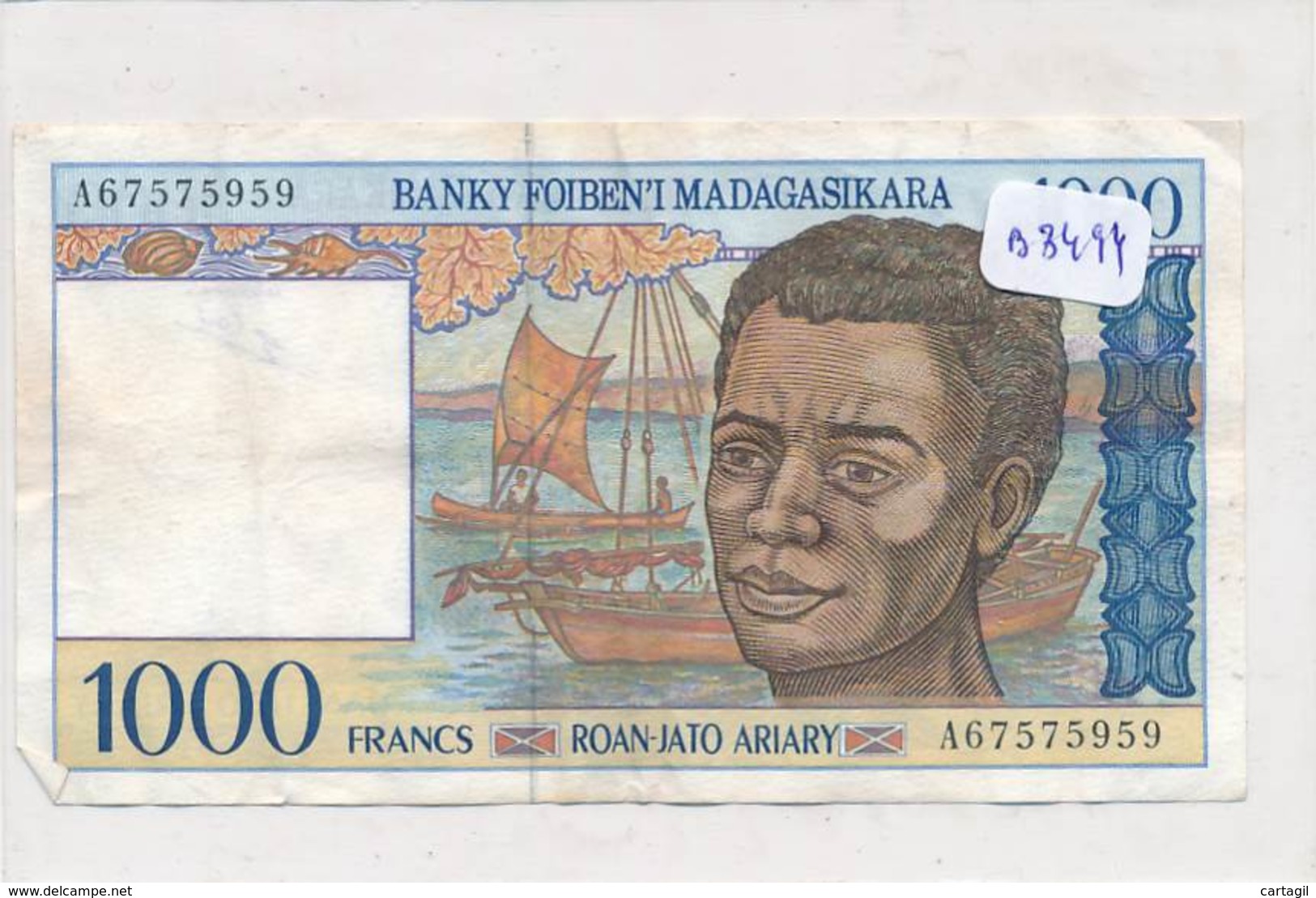 Numismatique -B3494- Madagascar -1000 Francs ( Catégorie,  Nature état ... Se Référer Au Double Scan) - Autres - Afrique