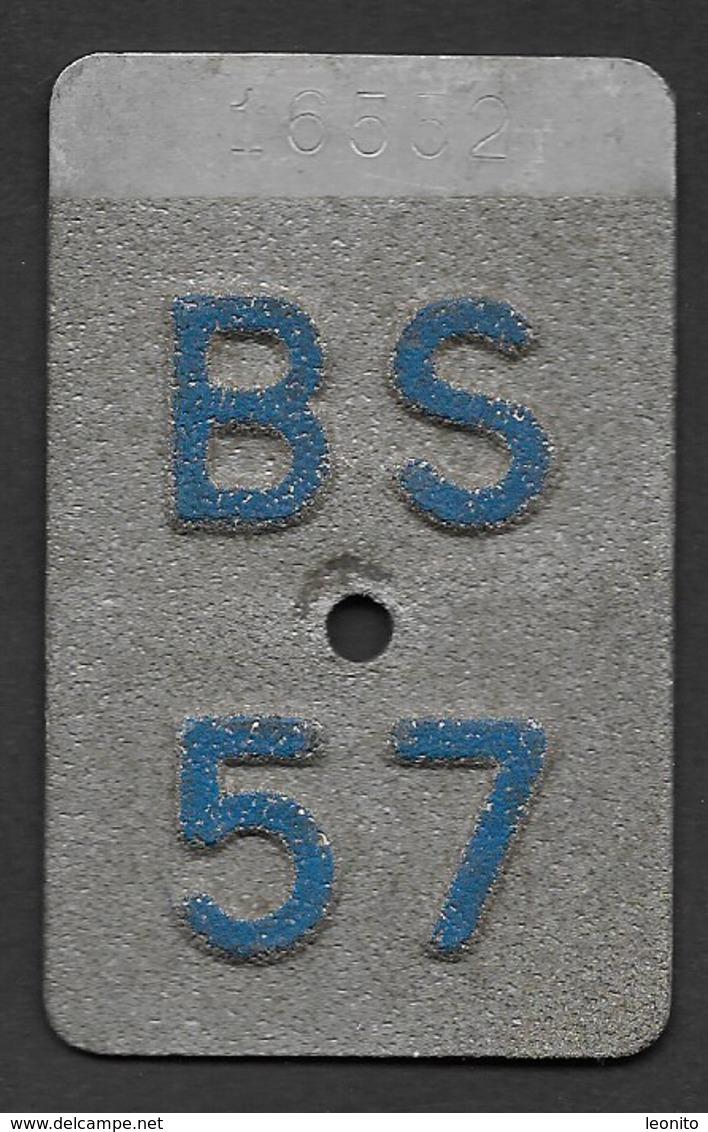 Velonummer Basel Stadt BS 57 - Plaques D'immatriculation