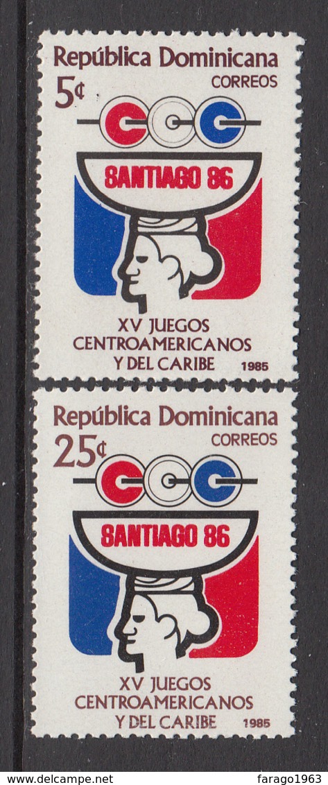 1985 Dominican Republic Caribbean Games Complete Set Of 2 MNH - Dominicaanse Republiek